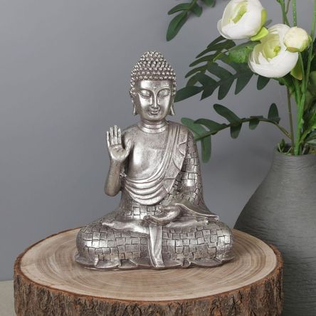 Buda decorativo poliresina Silver 18cm Orange Buda decorativo poliresina Silver 18cm Orange