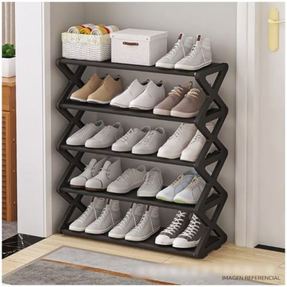 Estante organizador de zapatos en X 5 niveles Negro