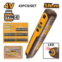 Destornillador Inalámbrico Ingco 4V 5NM con 40 Accesorios CSDLI04062