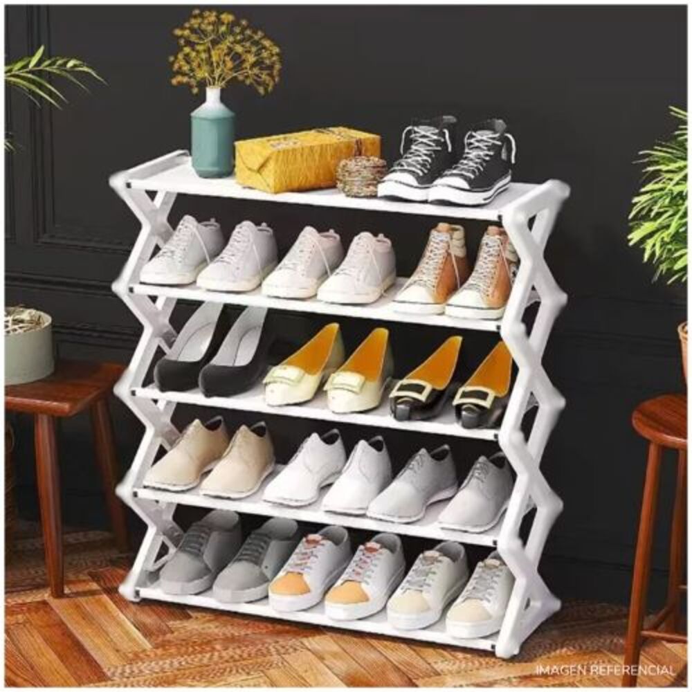 Estante organizador de zapatos en X 5 niveles Blanco