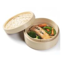 Vaporera De Bambu de 1 Piso Con Tapa 18cm diam 2pza