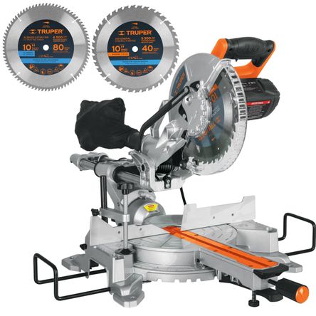 Sierra ingleteadora telescópica 1800W corte madera y aluminio 2 1/2 HP