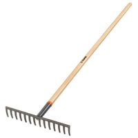 Rastrillo recto de 14 dientes, mango de 54"", truper