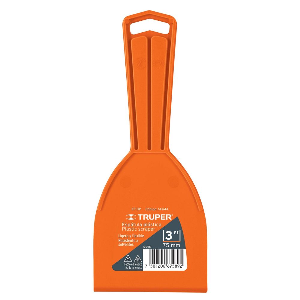 Espátula para estucado de pvc 3 pulgadas Truper Espátula para estucado de pvc 3 pulgadas Truper
