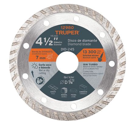 Disco de diamante de 4-12 disco para concreto porcelanato Truper