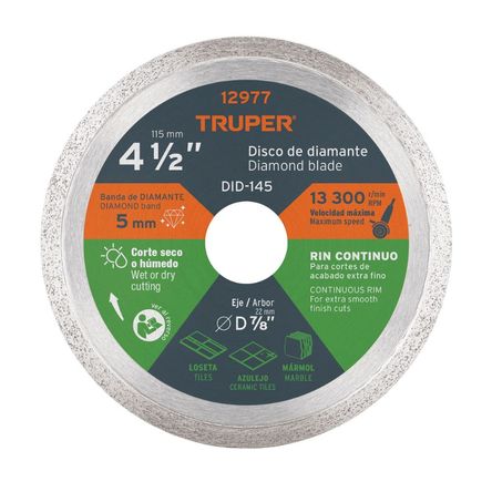 Disco de diamante de 4-1/2