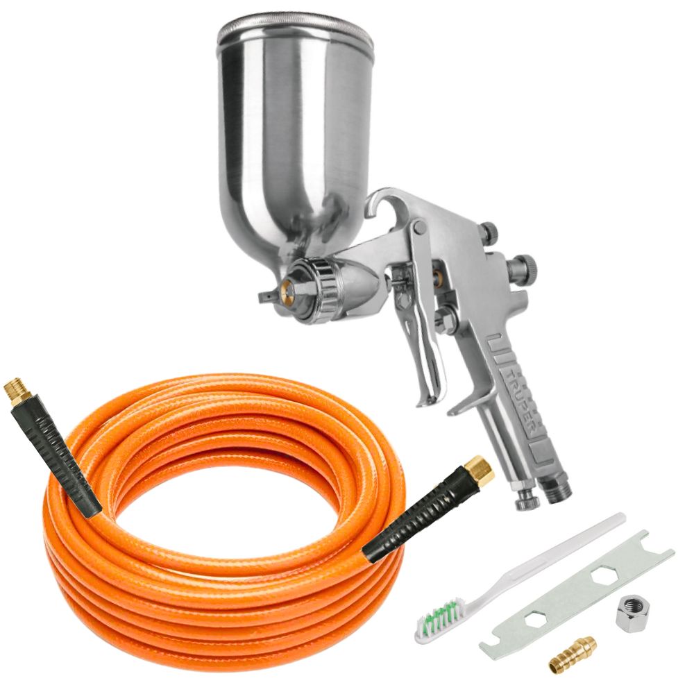 KIT PISTOLA DE AIRE PARA PINTAR PROFESIONAL MANGUERA 10 METROS TRUPER KIT PISTOLA DE AIRE PARA PINTAR PROFESIONAL MANGUERA 10 METROS TRUPER