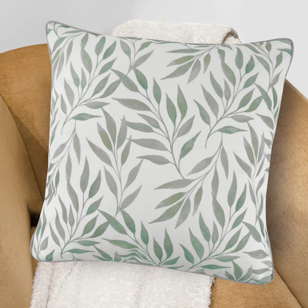 Cojín estampado con cierre Eucaliptos 45x45cm Orange