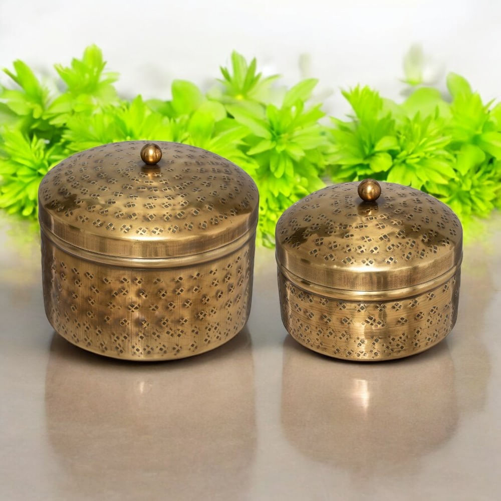 Set x 2 Cofres Metal Dorado Atmosphera