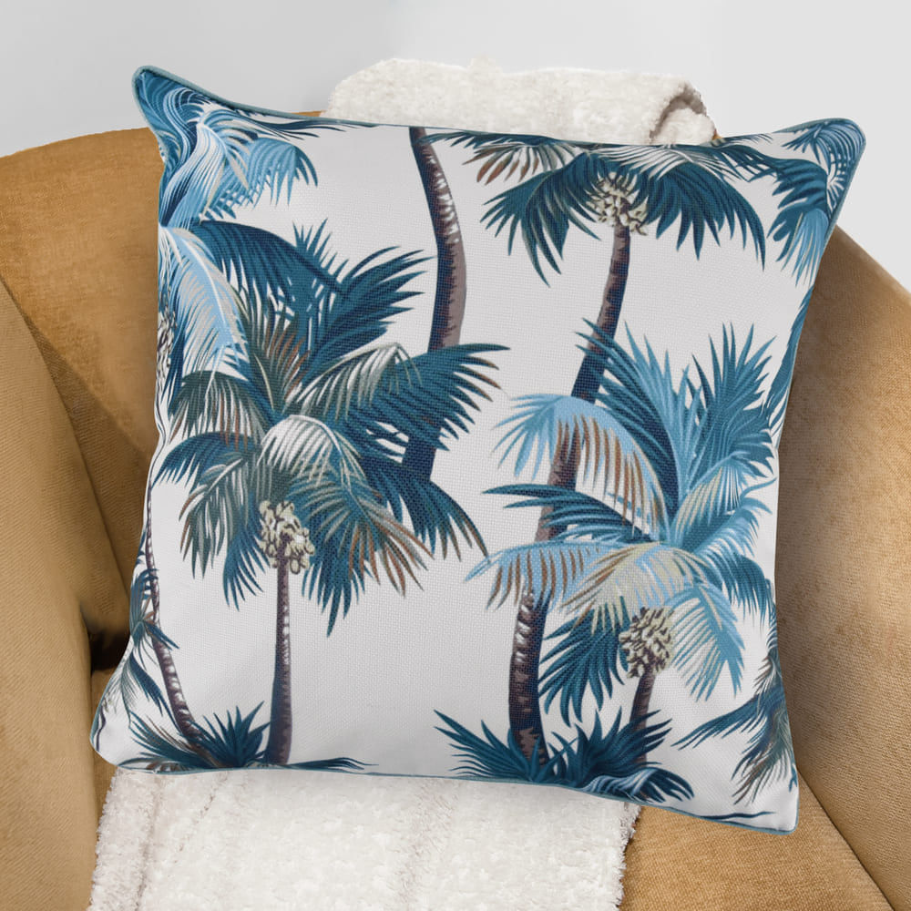 Cojín estampado con cierre Palmeras 45x45cm Orange