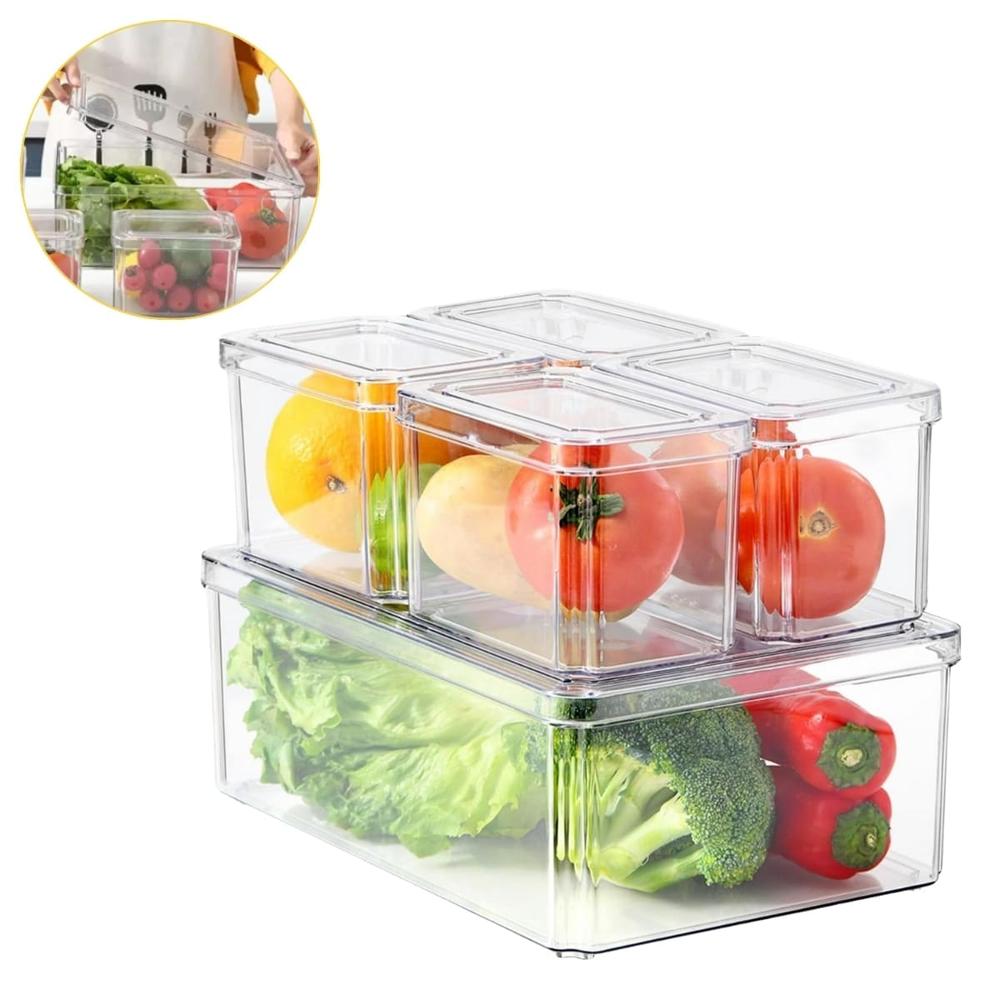 Set de 5 Tápers Organizadores para Refrigerador Cocina 2740001