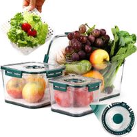 Set Premium De 3 Tápers Herméticos Cuadrados Verde 140VR02