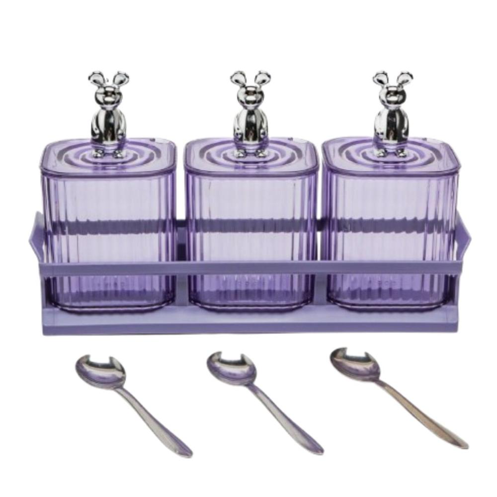 Set De 3 Condimenteros Mouse Lila  387ML01
