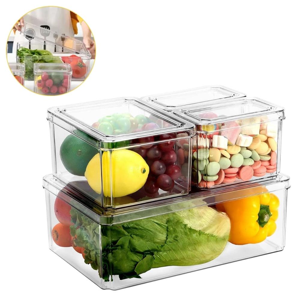 Set de 4 Tápers Organizadores para Refrigerador Cocina 1910001