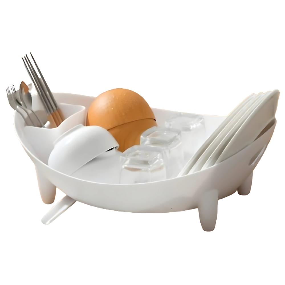 Escurridor de Platos con Drenaje Minimalista Blanco