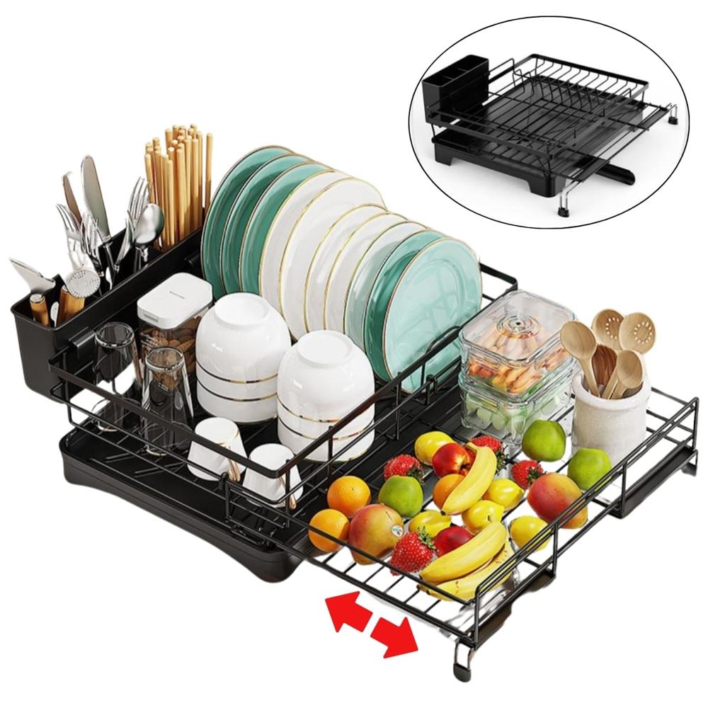 Escurridor de Platos Extensible con Drenaje Directo Rose