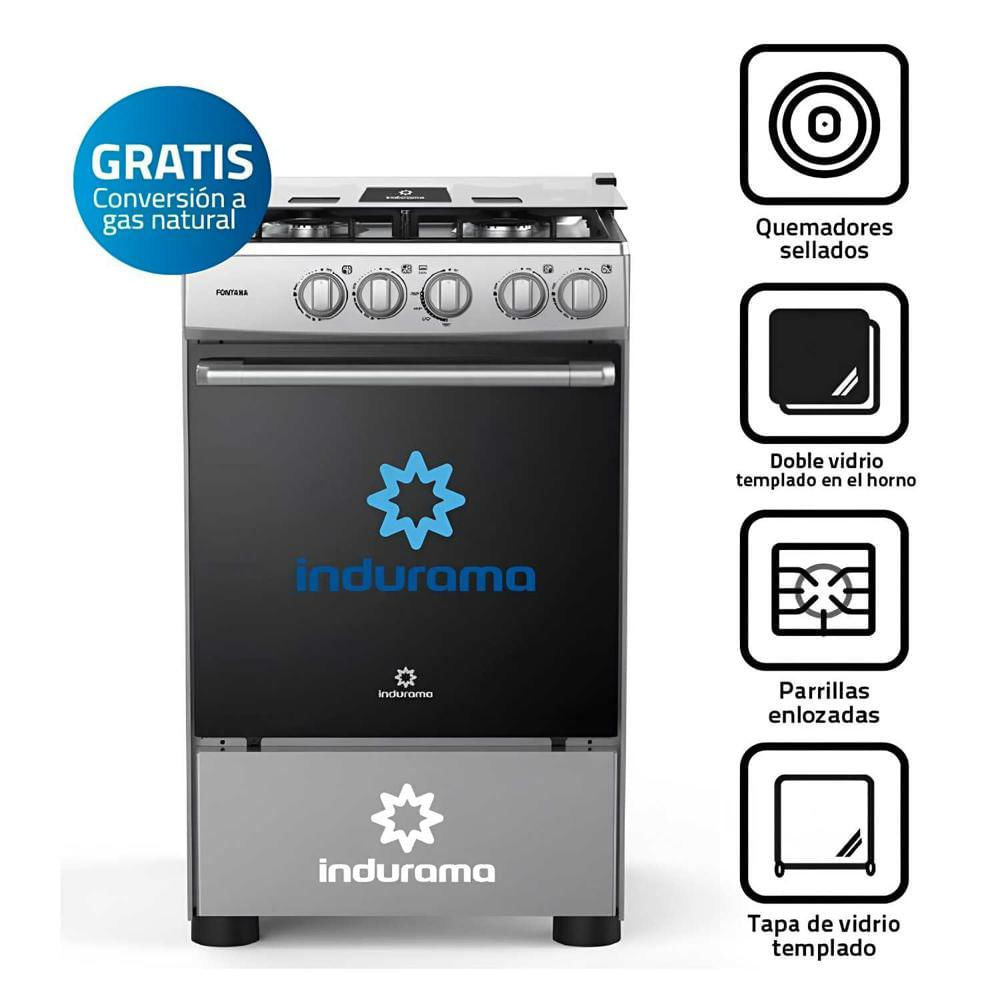 Cocina Indurama de 4 Hornillas Fontana