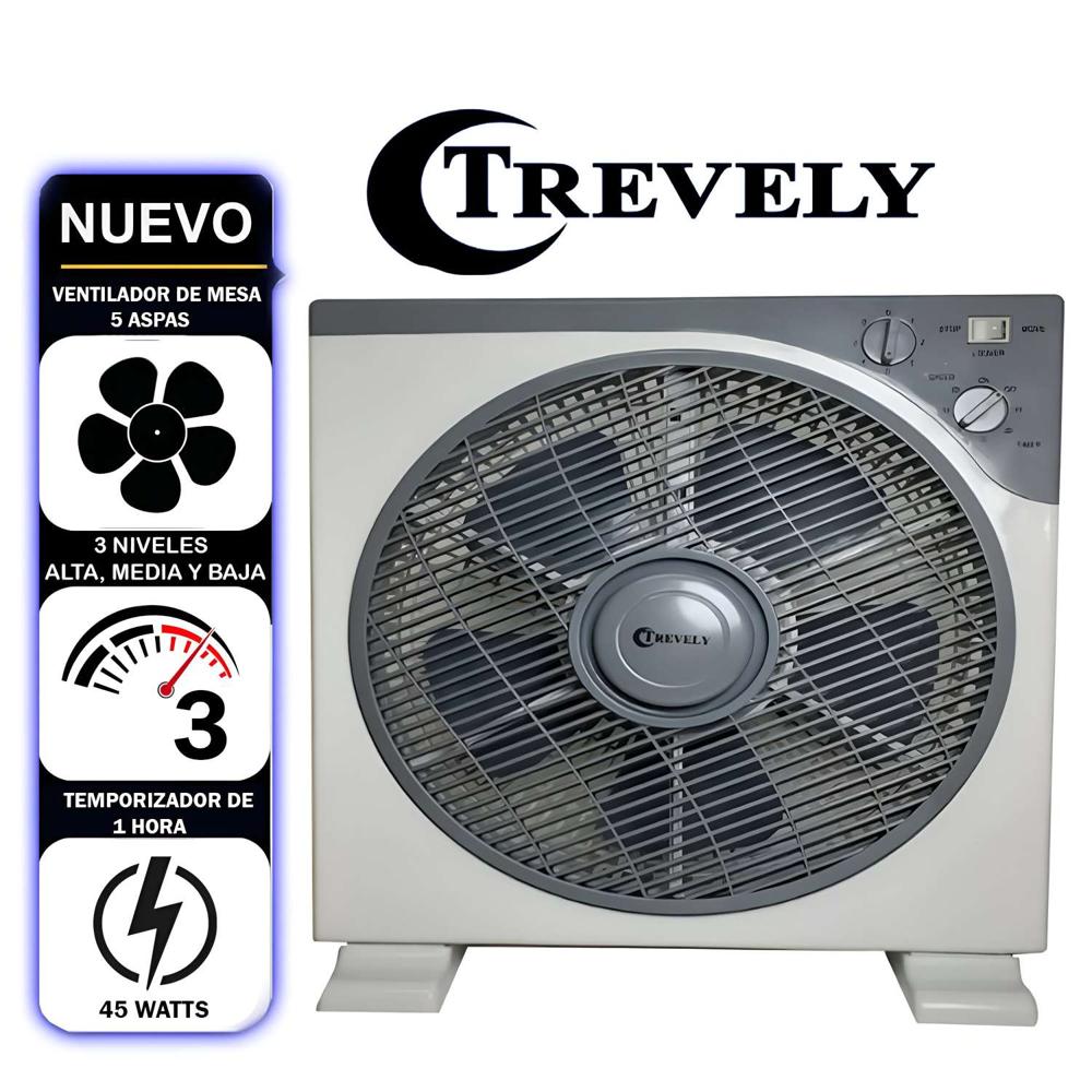Ventilador de MesaTrevely 3V 45 Watts con Temporizador  VT-12A