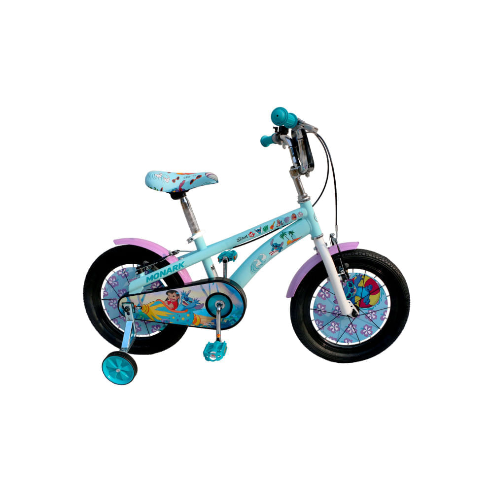Bicicleta Monark Para Niño Aro 16"" Stitch 16"" Celeste