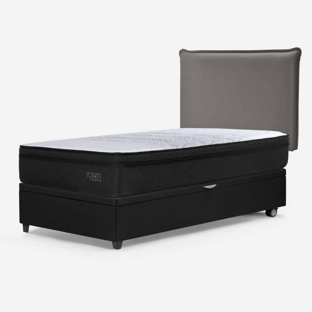 Dormitorio Boxet Tempo Maurice Gris 1.5 Plazas