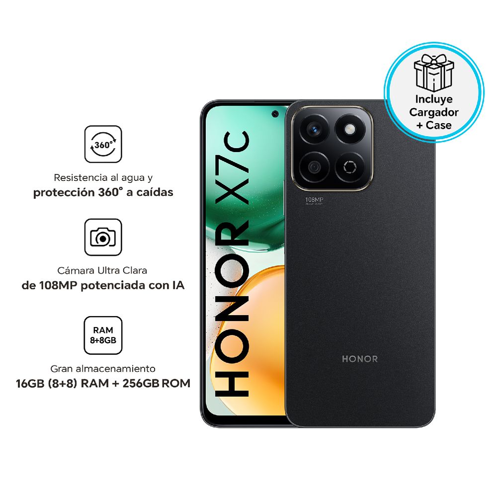 Celular Honor X7c 256GB 8GB ALT-LX3 6.7"" Midnight Black