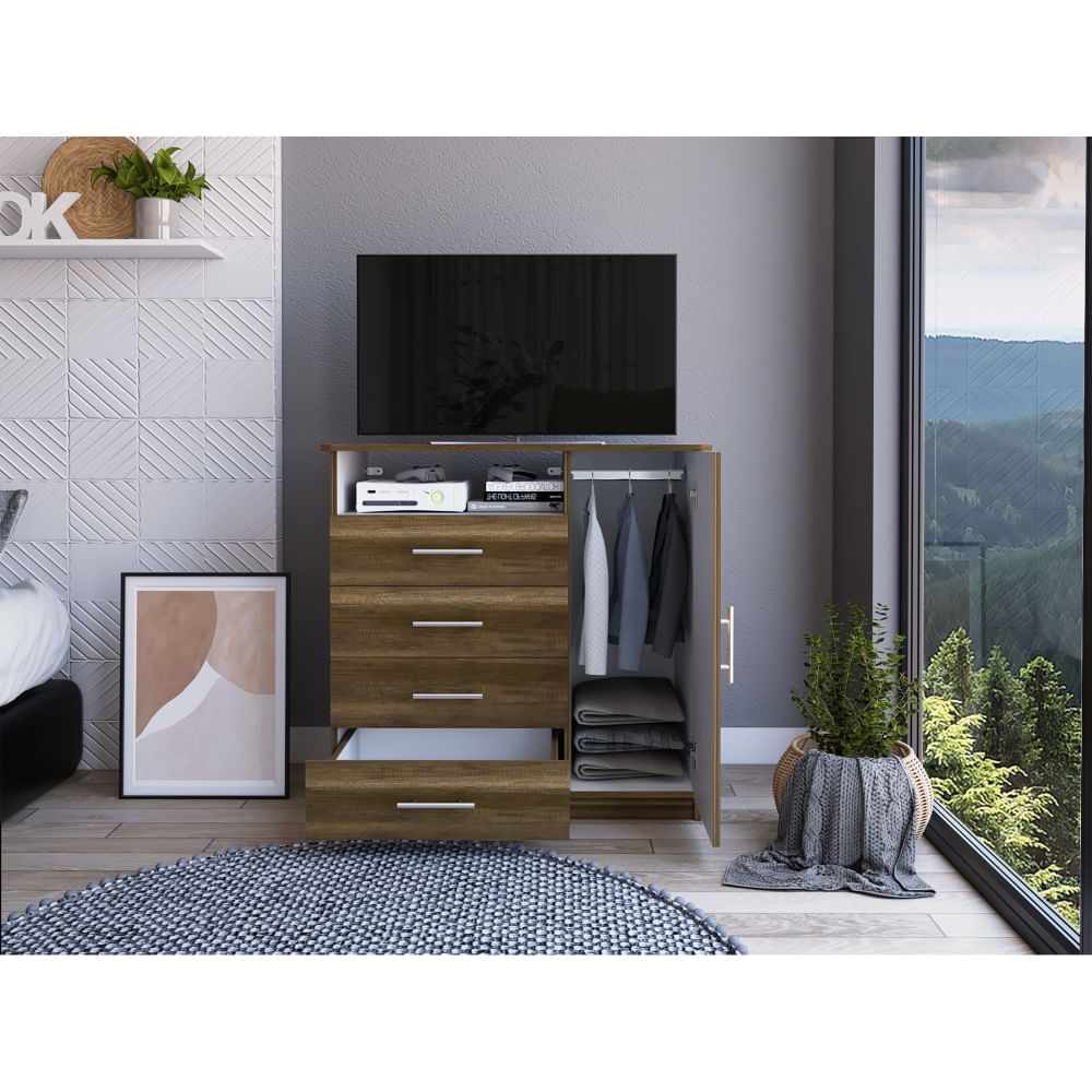 Comoda Barlovento 4 Cajones - Café Oscuro