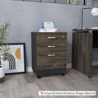 Archivador 3 Cajones Home Office Negro - Coñac