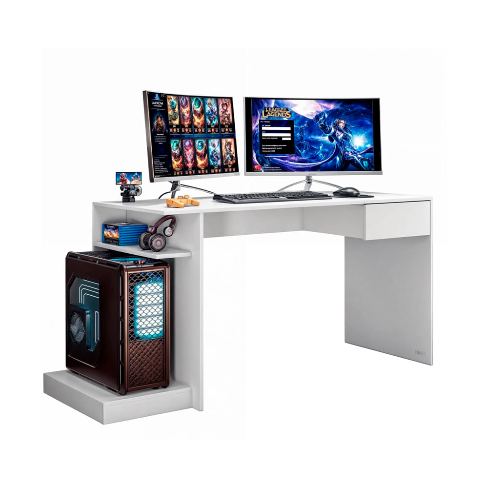 Escritorio Gamer Nauru Baraka Home - Blanco