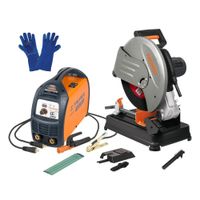 Soldadora 200A + Tronzadora + Electrodos y Guantes Truper 13696-13196-15246