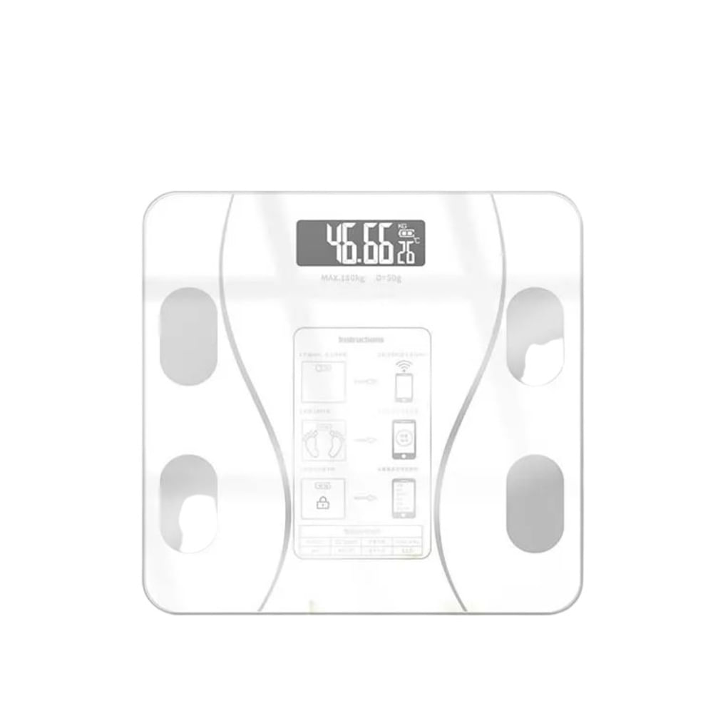 Balanza Digital Bluetooth Capacidad 180 Kg Recargable Blanco
