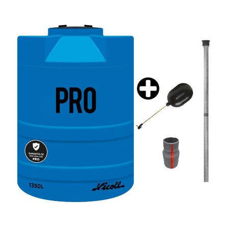 Cisterna de agua Pro 1350 litros Azul + Kit de accesorios