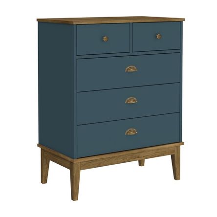 Cómoda Colonial 5 Cajónes MDP Moka/gris 45x60x38cm