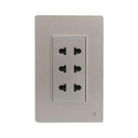 Tomacorriente Triple Universal 2 Polos OP-AT-36SLV OPALUX