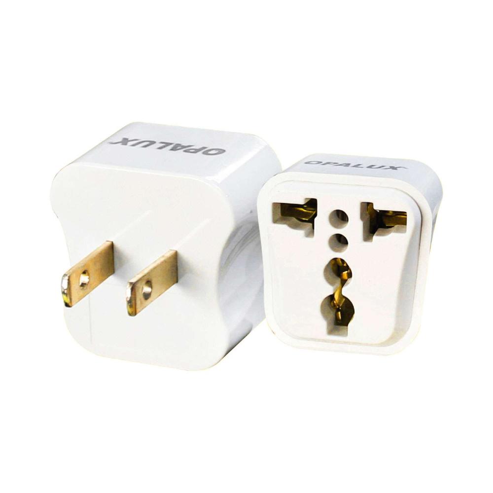 Adaptador Enchufe con Toma Tierra Espiga Plana OP-603-A3 OPALUX