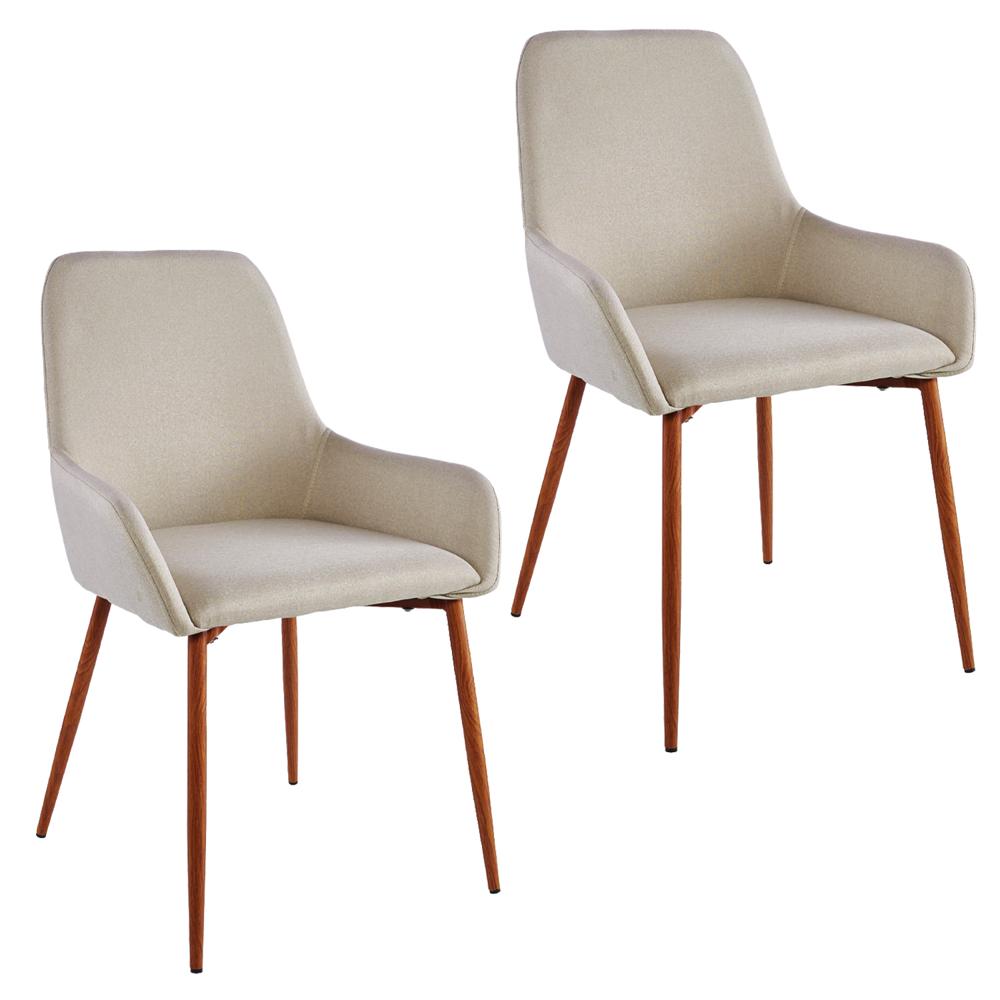 Set x 2 Sillas Comedor Lino Margaret Beige