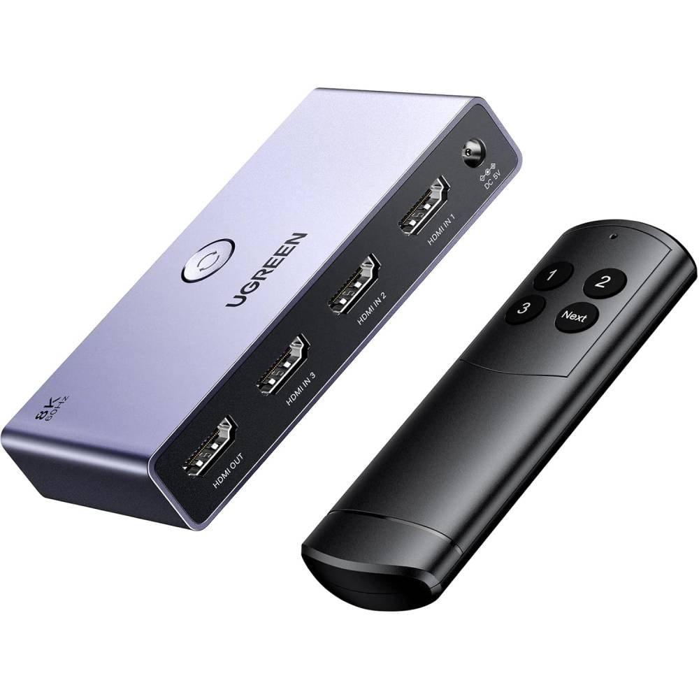 Ugreen cm624 switch interuptor hdmi x 3 puertos 8k@60hz control remoto