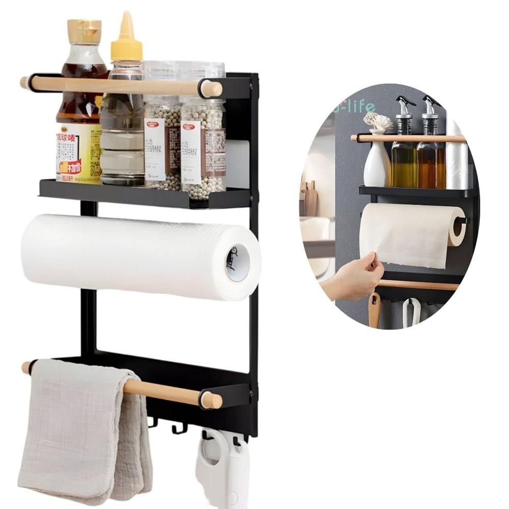 Organizador De Cocina Lavandería Con Soporte Magnético Negro 120NE01