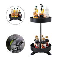 Organizador De Cocina Vertical Multiuso Giratorio 2 Niveles Negro  308NE01