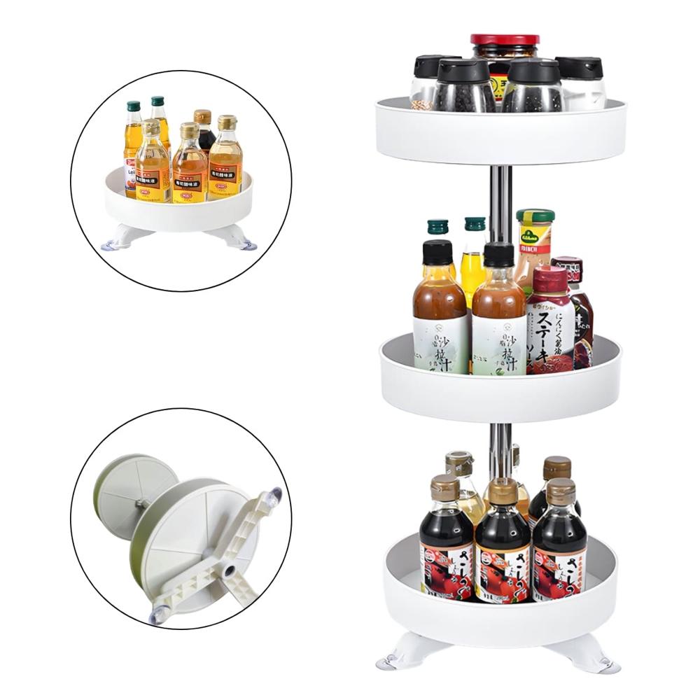 Organizador De Cocina Vertical Multiuso Giratorio 3 Niveles Blanco  309BL01