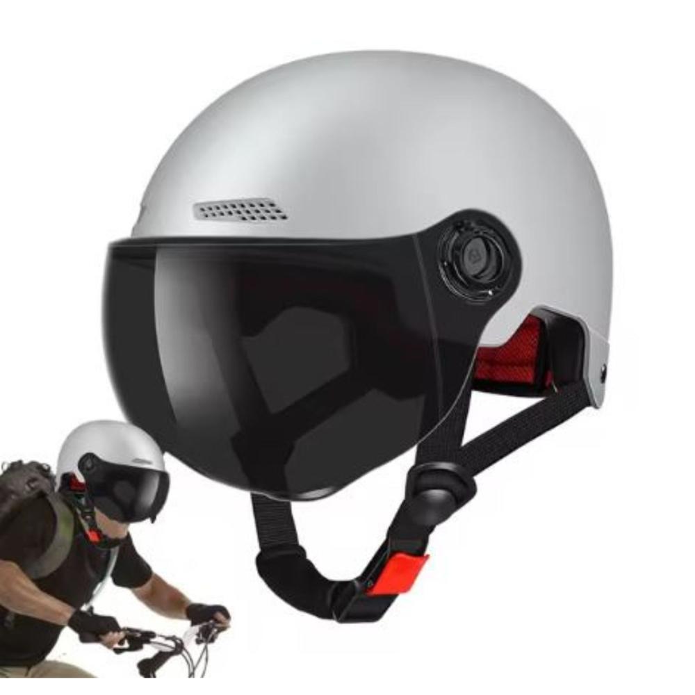 Casco de Proteccion Gris con Visera