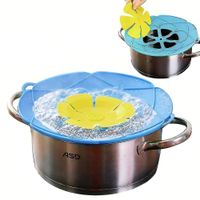 Tapa De Silicona Para Ollas Antiderrames Modelo Flor Celeste  156CL01