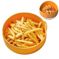 Bandeja De Silicona Reutilizable Para Freidora Horno Redonda Amarillo  300BRA01