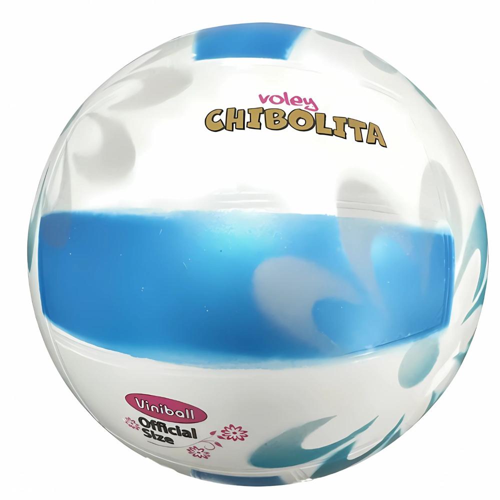 PELOTA DE VOLEY CHIBOLITA FLORES N5 CELESTE