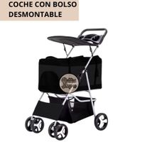 Coche Desmontable 3 En 1 Para Mascotas Negro