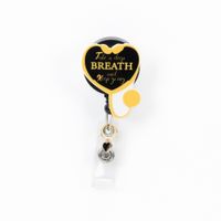 Carrete de Credencial con Clip Diseño Corazón Negro