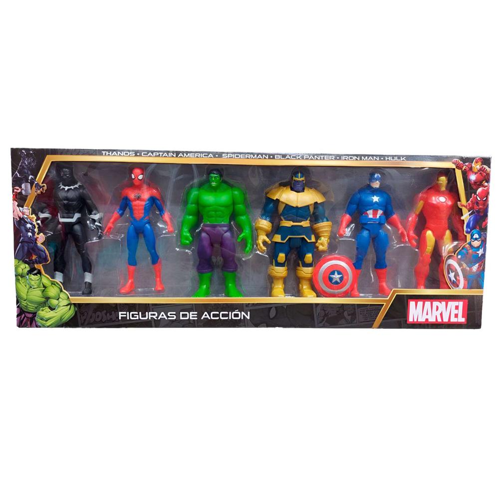 Set De Figuras Articulables Y De Jebe Avengers 6Pcs