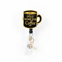 Carrete de Credencial con Clip Diseño Taza Negra
