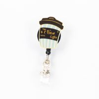 Carrete de Credencial con Clip Diseño Café