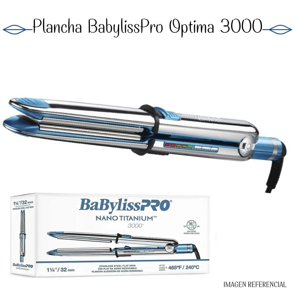 Plancha Alisadora Babyliss Pro Optima 3000 Placa Titanium BNT3000TPE