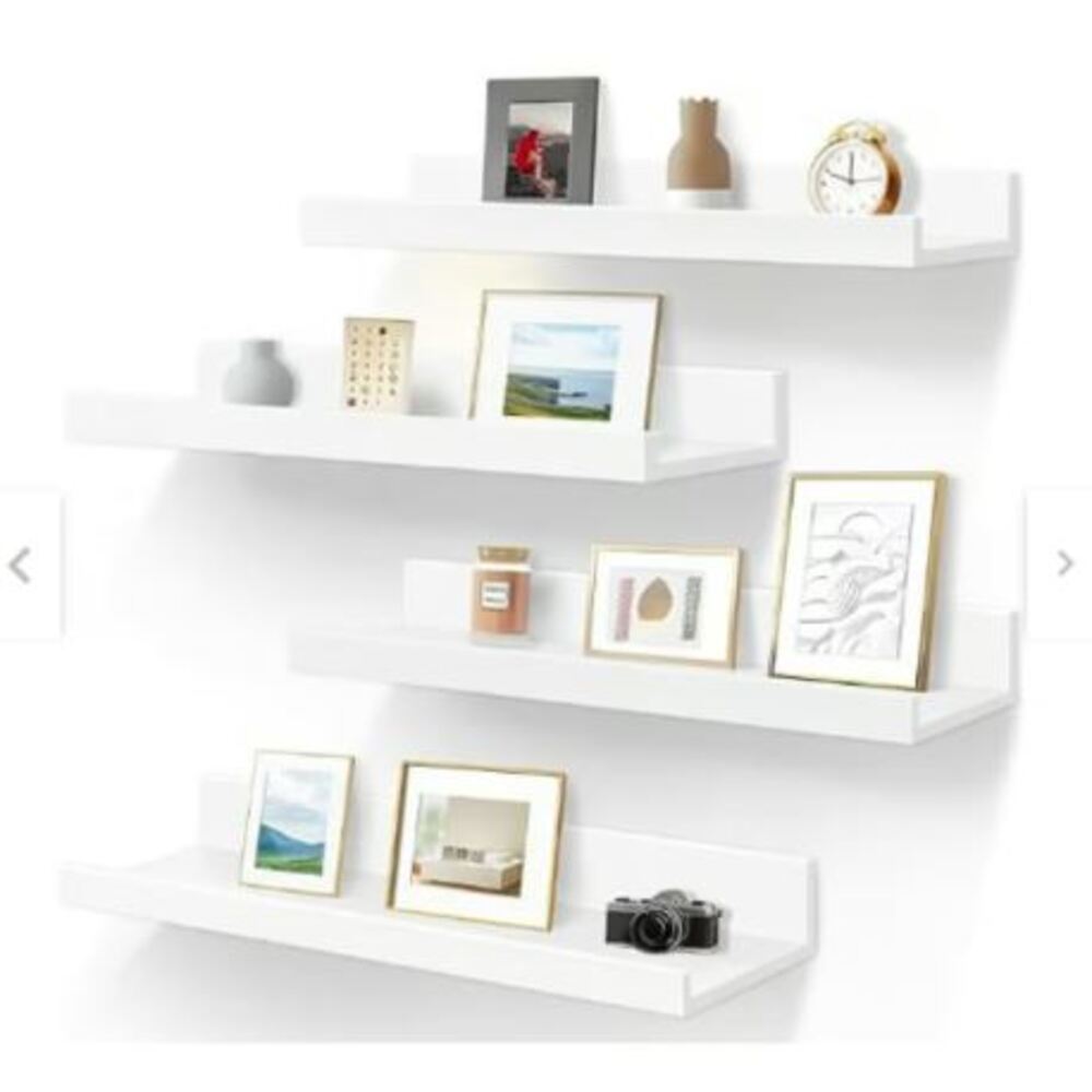 Set x 2 Repisas Flotante Con Borde Blanco 40 CM